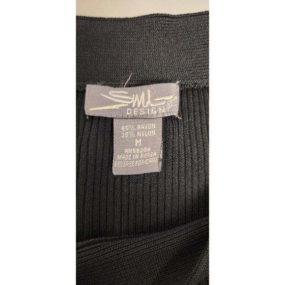 SML Design 3/4 Sleeve Blouse Size Medium Black - Picture 3 of 5